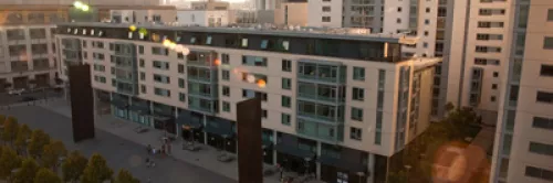 Campus housing buildings at Mission Bay